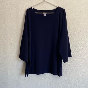 Chico’s Navy Blue Scoop Neck Blouse